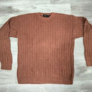 Men's Vintage Claiborne Brown Cable Knit  Crewneck Sweater